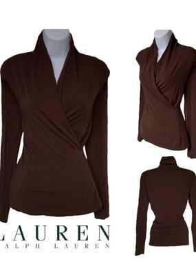 Ralph Lauren Women's Wrap Top Rich Brown